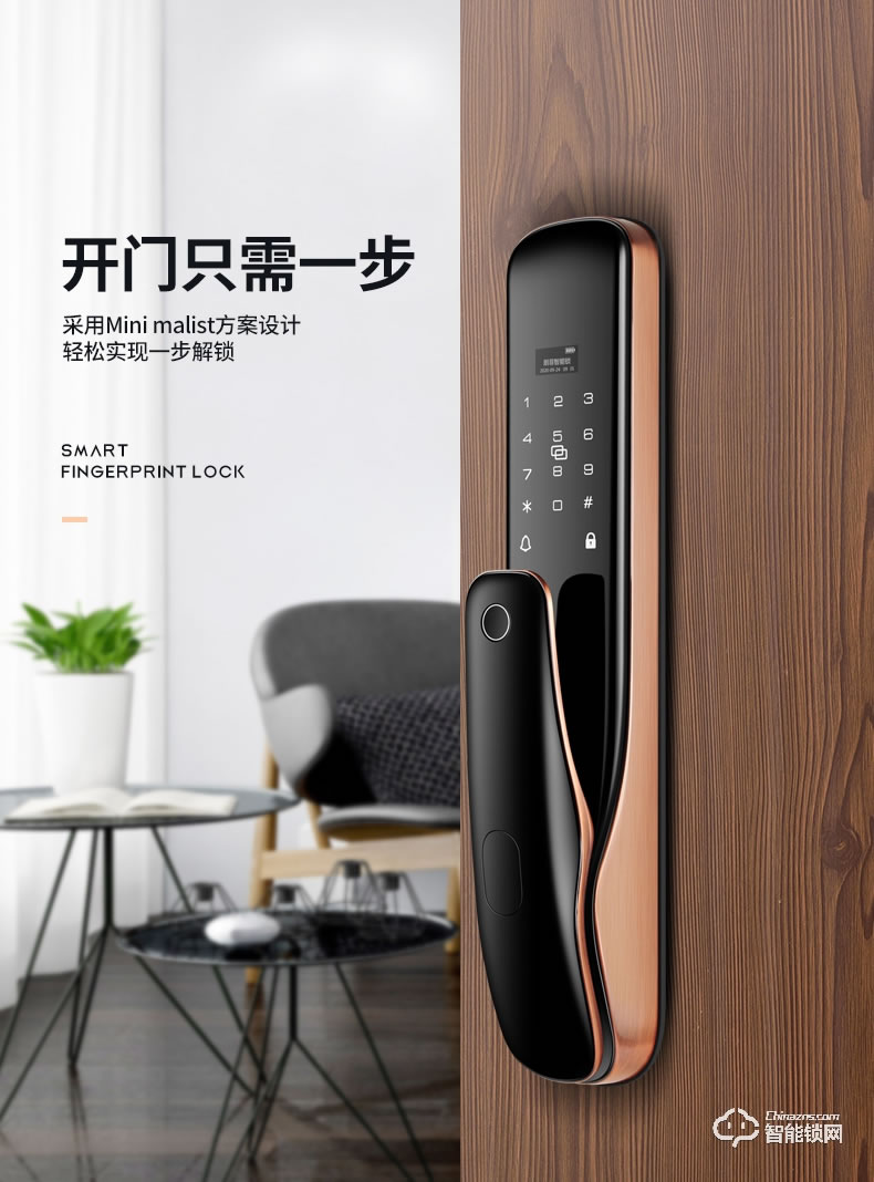 朗菲智能锁 全自动推拉式智能猫眼锁
