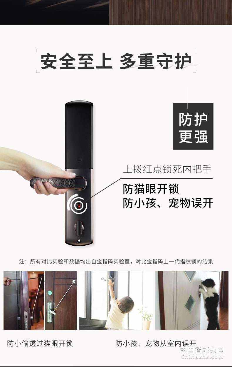 金指码木门电子门锁P5 家用防盗门指纹锁