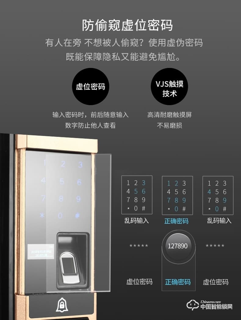 安享指纹锁 全自动指纹锁 小滑盖智能电子密码锁
