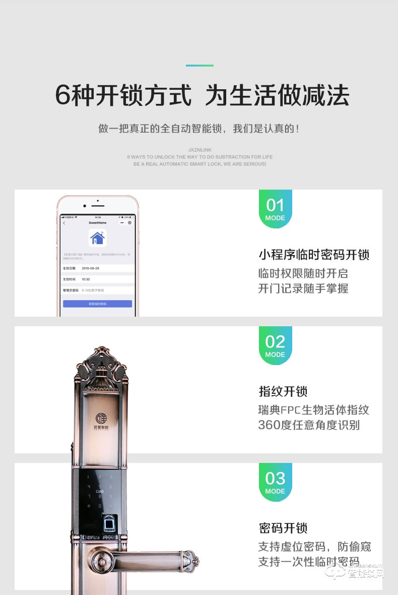 匠星智能锁 JP2s室外防水别墅双开门智能锁