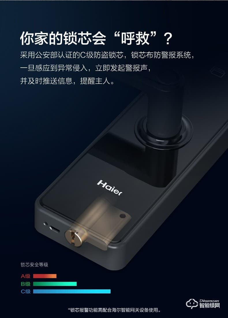 海尔智能锁 E20家用防盗门智能门锁电子密码锁