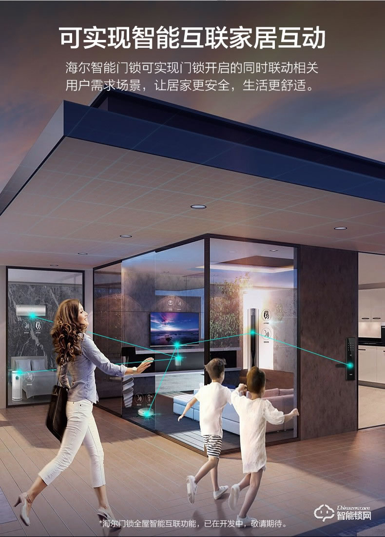 海尔智能锁 E20家用防盗门智能门锁电子密码锁