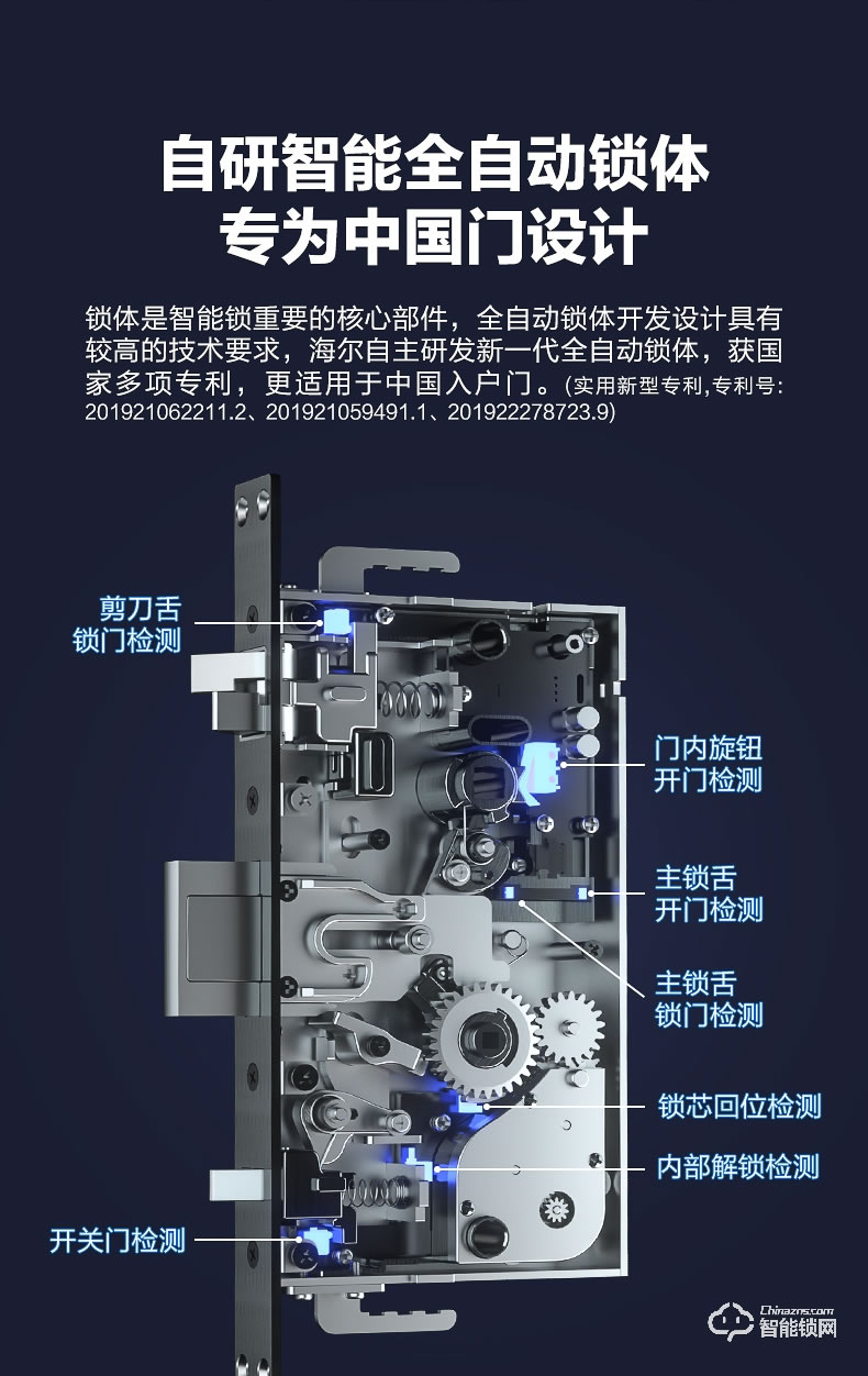 海尔智能锁 P18推拉式家用防盗门全自动智能锁