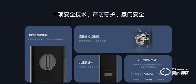 小米智能门锁M20 全自动指纹锁密码家用防盗门电子锁